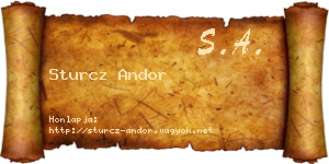 Sturcz Andor névjegykártya